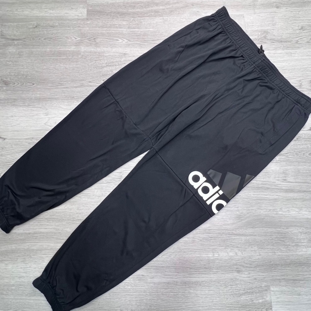 Adidas Mens Essentials French Terry Tapered Cuff Logo Pants Black 2XL GK8988
